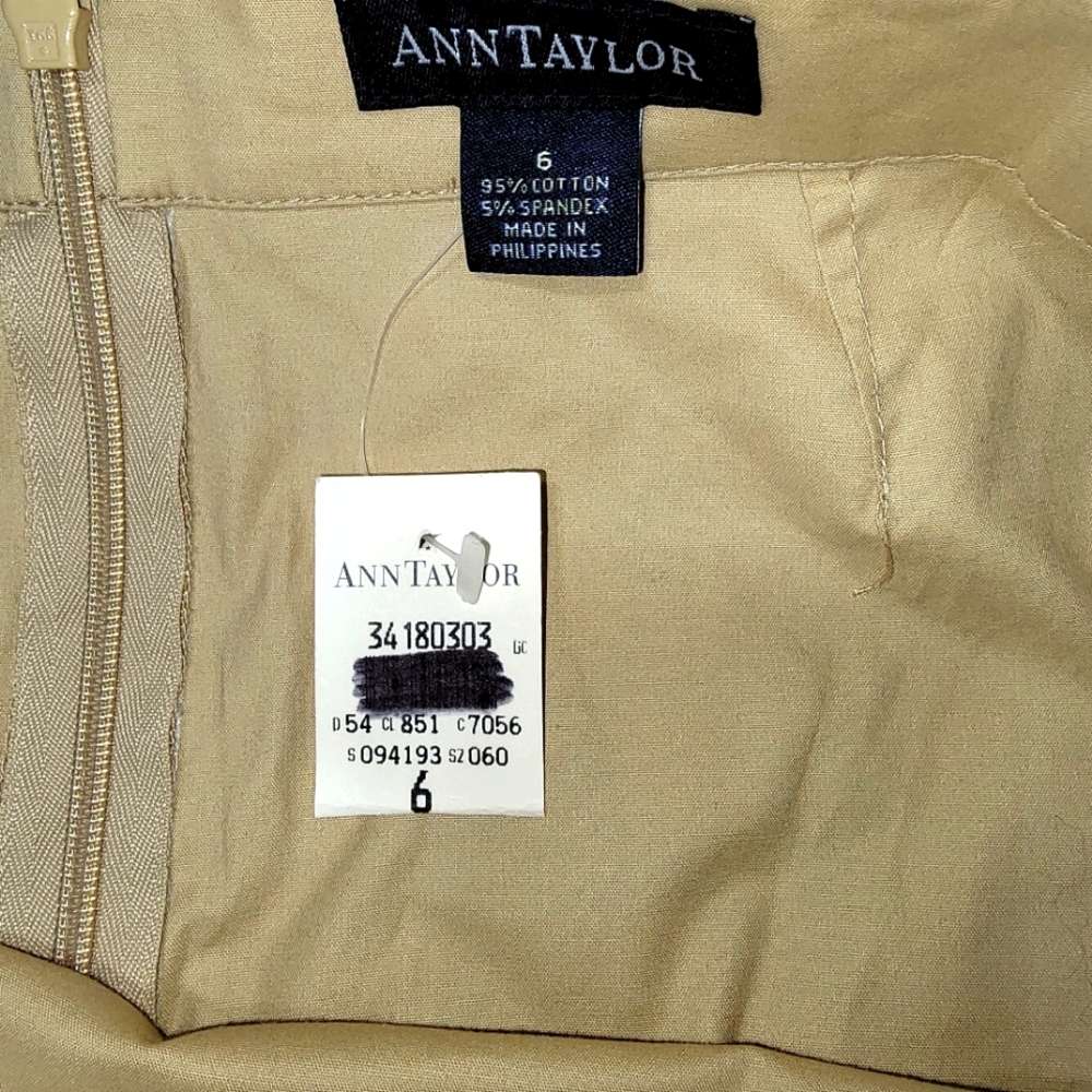Ann Taylor A-line ‎ Khaki Skirt With Floral Bottom Size 6 NWT - Picture 6 of 6
